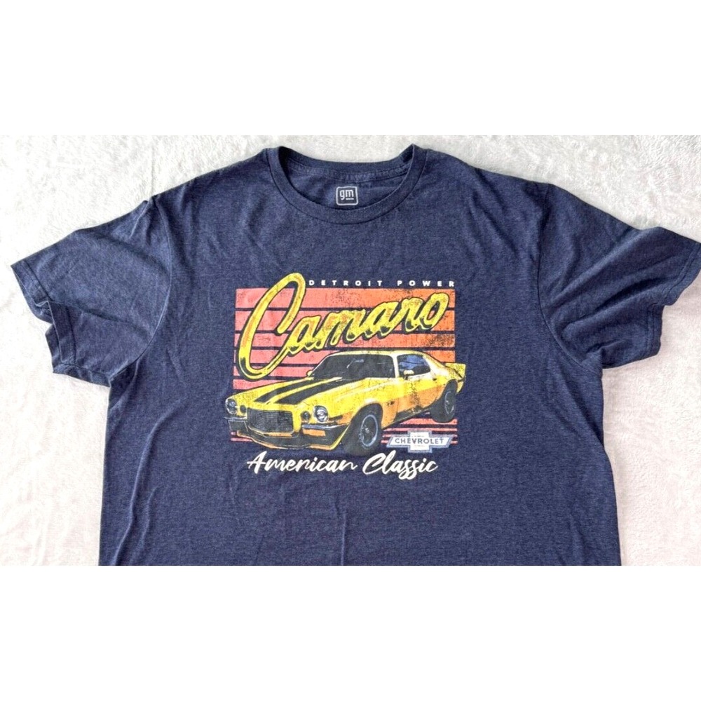 Camaro Classic Car T-Shirt Detroit Power Retro Style Mens Size L GM Licensed